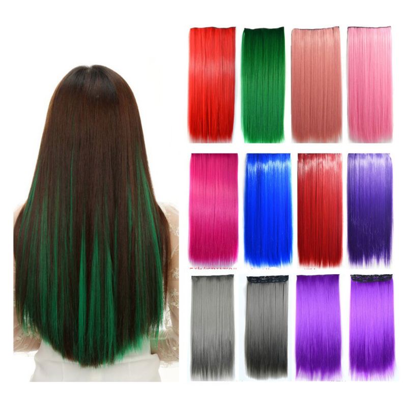 HALF WIG LURUS WARNA POLOS BIG LAYER HAIR CLIP HAIRCLIP HAIR EXTENSION RAMBUT PALSU OMBRE