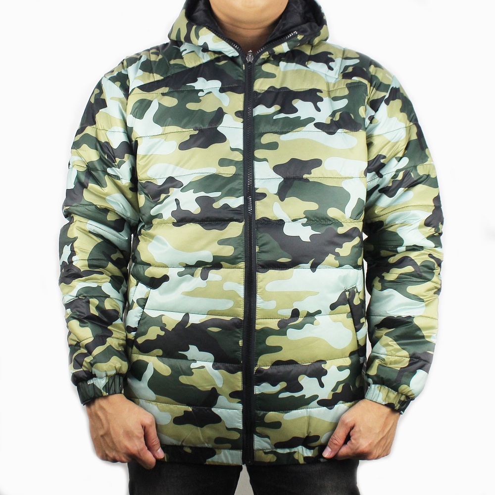 JAKET PUFFER CAMO ARMY HIJAU 03 TEBAL PRIA - JAKET WINTER - JAKET PARASUT TEBAL PRIA - JAKET GUNUNG TEBAL - JAKET HIKING - MANTEL TEBAL