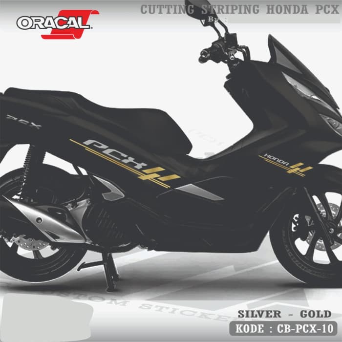 CB PCX 10 - CUTTING STICKER STIKER STRIPING PCX SIMPEL SILVER GOLD