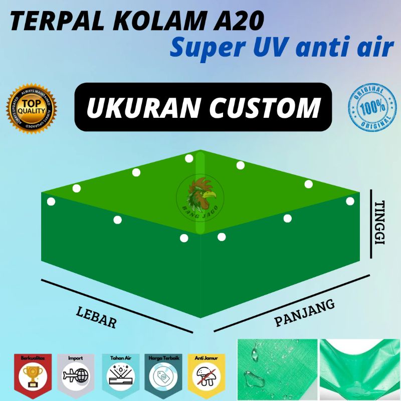 ORCHID DIAMONDS KOLAM TERPAL IKAN A20 SUPER UV UKURAN CUSTOM
