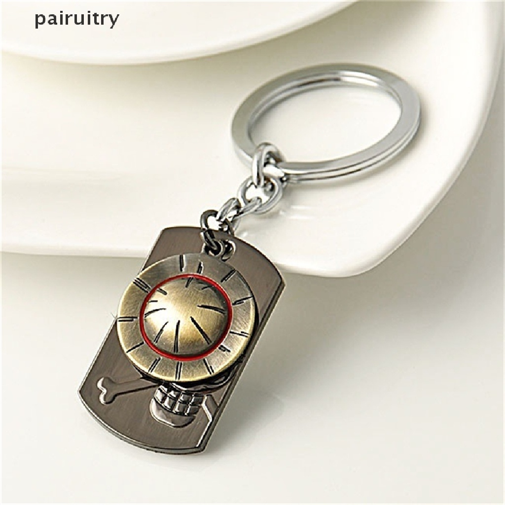 Prt Gantungan Kunci Bentuk Tengkorak Anime One Piece Luffy Bahan Stainless Steel PRT