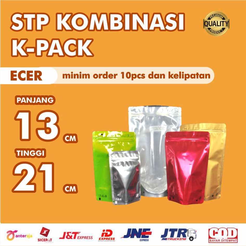 [ECER] KEMASAN ZIPLOCK STANDING POUCH KOMBINASI K-PACK 13x20 13 x 20 250gr TERMURAH