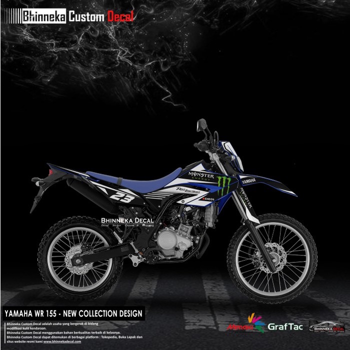 DECAL STICKER SUPER PREMIUM WR 155 MONSTER WHITE