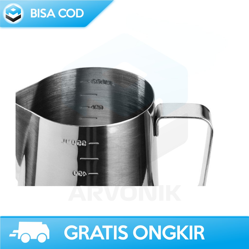 MILK JUG GELAS PITCHER KOPI ESPRESSO LATTE ART STAINLESS STEEL 350ML - ORIGINAL ONETWOCUPS ZM0078