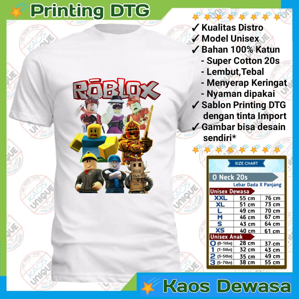 Kaos Dewasa Roblox Stand Unisex Combed20s Sablon Printing Distro - roblox peru t shirt roblox