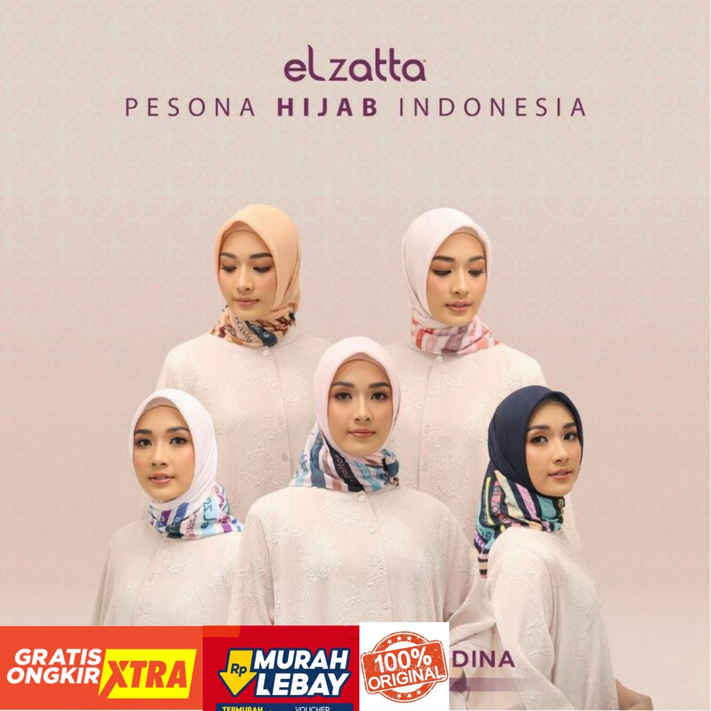 Elzatta hijab Segi empat voal premium jilbab Motif elzatta terbaru | Kanara medina