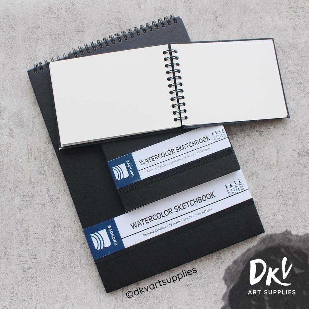 

[KODE 0HJZG] Watercolor Sketchbook Baohong Cellulose 300gsm A6 / A5 / A4