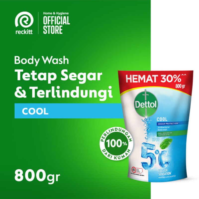 dettol body wash cool refill isi 800gr sabun mandi cair isi 800 gram