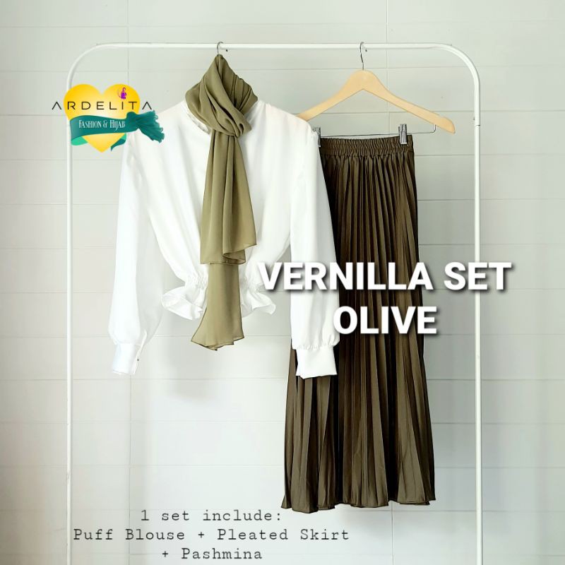 VERNILLA SET  KOMPLIT  HEMAT/PAKET  OOTD  HIJAB  PREMIUM/BAJU  BALON/SELEGRAM  OUTFIT