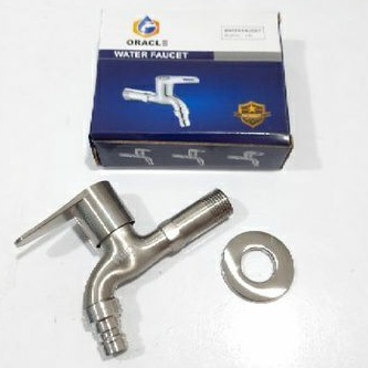 Kran air Tembok Satin ENGKOL TAMAN 1/2&quot; Stainless steel ASLI (G742)