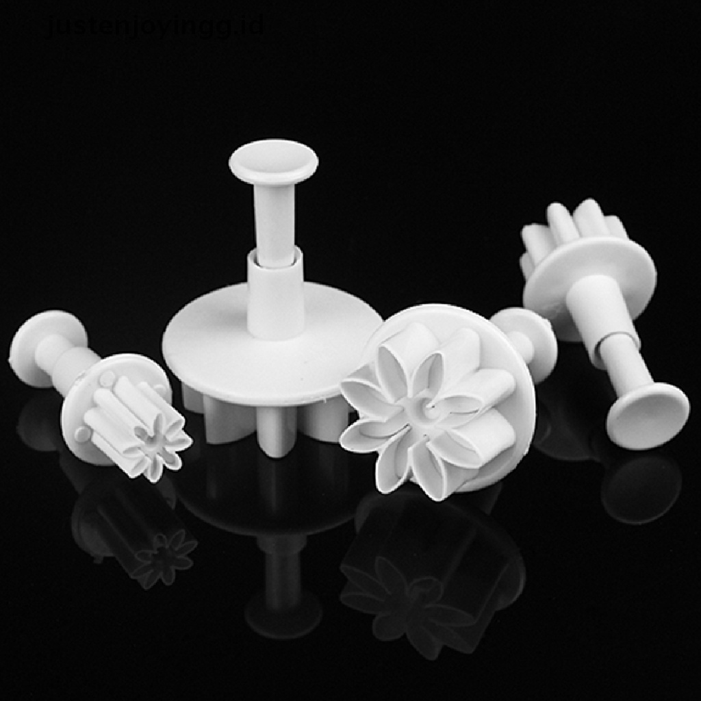 // justenjoyingg.id // 4X Cake Fondant Sugarcraft Decor Cookie Mould Mold Plunger Daisy Flower Cutter ~