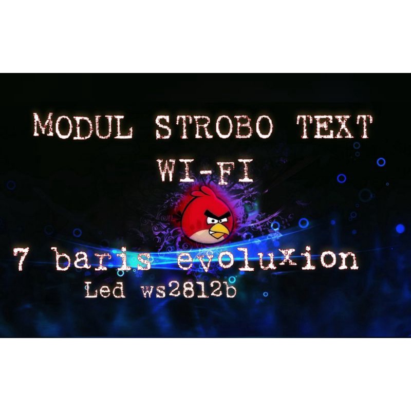 modul STROBO text wifi ANGRIBID 7 BARIS LED WS2812B