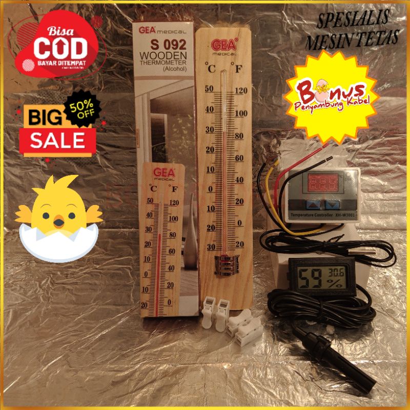 Jual Paket Penetas Telur Thermostat Digital 220v, Higrometer & Termo ...