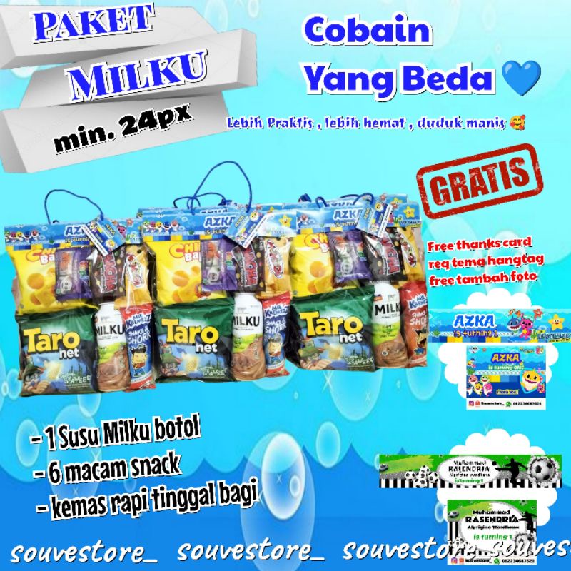 Bingkisan Ultah Anak || Paket snack Milku || Snack Ultah Surabaya || Paket snack murah