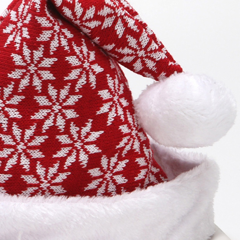 Topi Rajut Hangat Desain Snowflake Rusa Natal Untuk Pacar