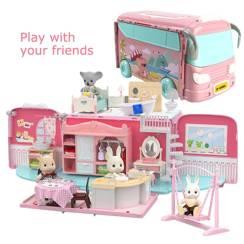 TAO Mainan Anak Koala Bus Touring Doll House