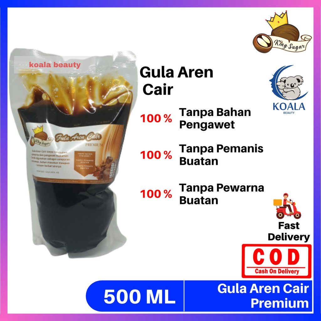 

❤ KOALA ❤ Gula Aren Cair By King Sugar Kemasan 500 mL / Brown Sugar Cair / Campuran Minuman Kekinian