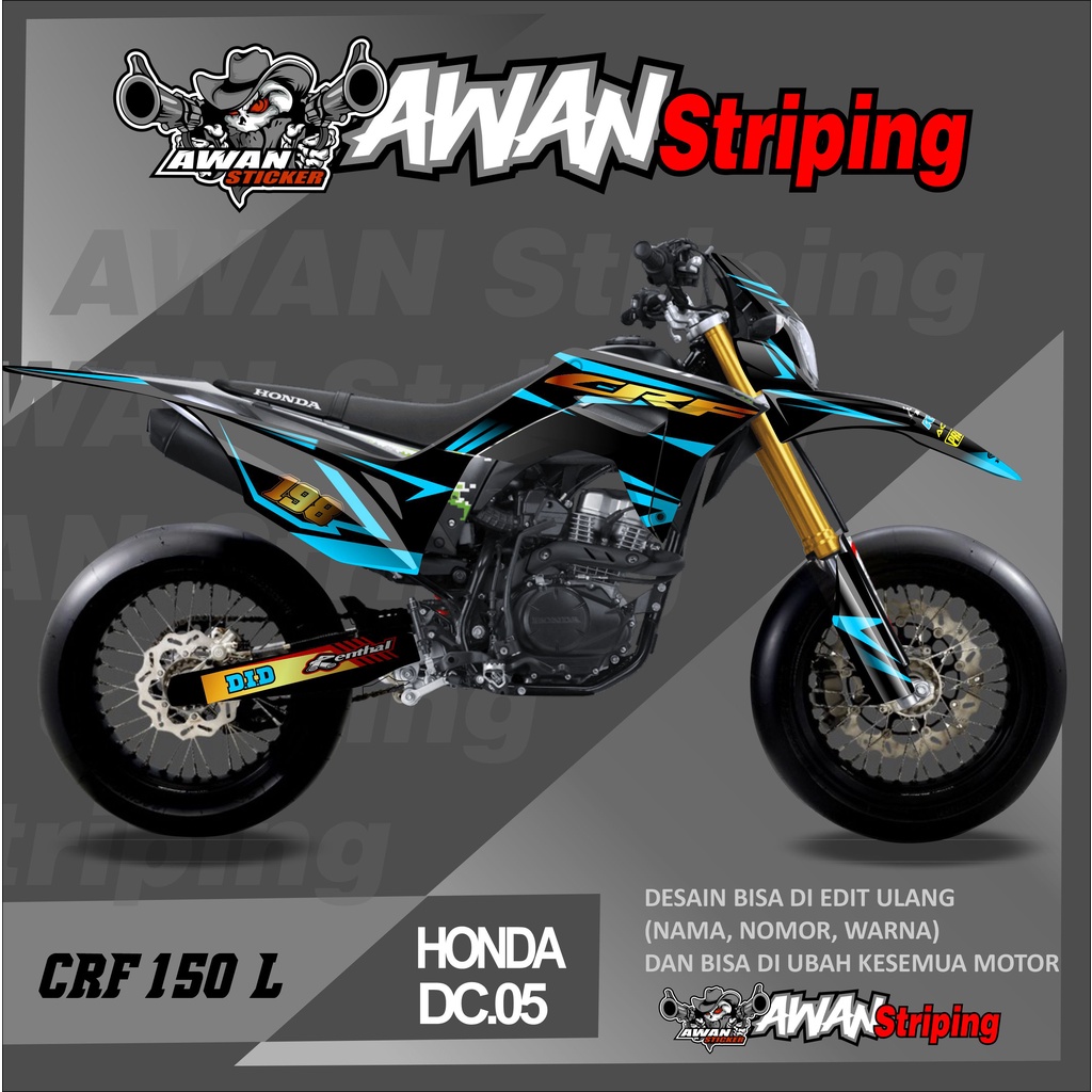 DC.05 Dekal Sticker CRF 150L Full Body sticker Skotlet CRF Desain Racing GRAFIS