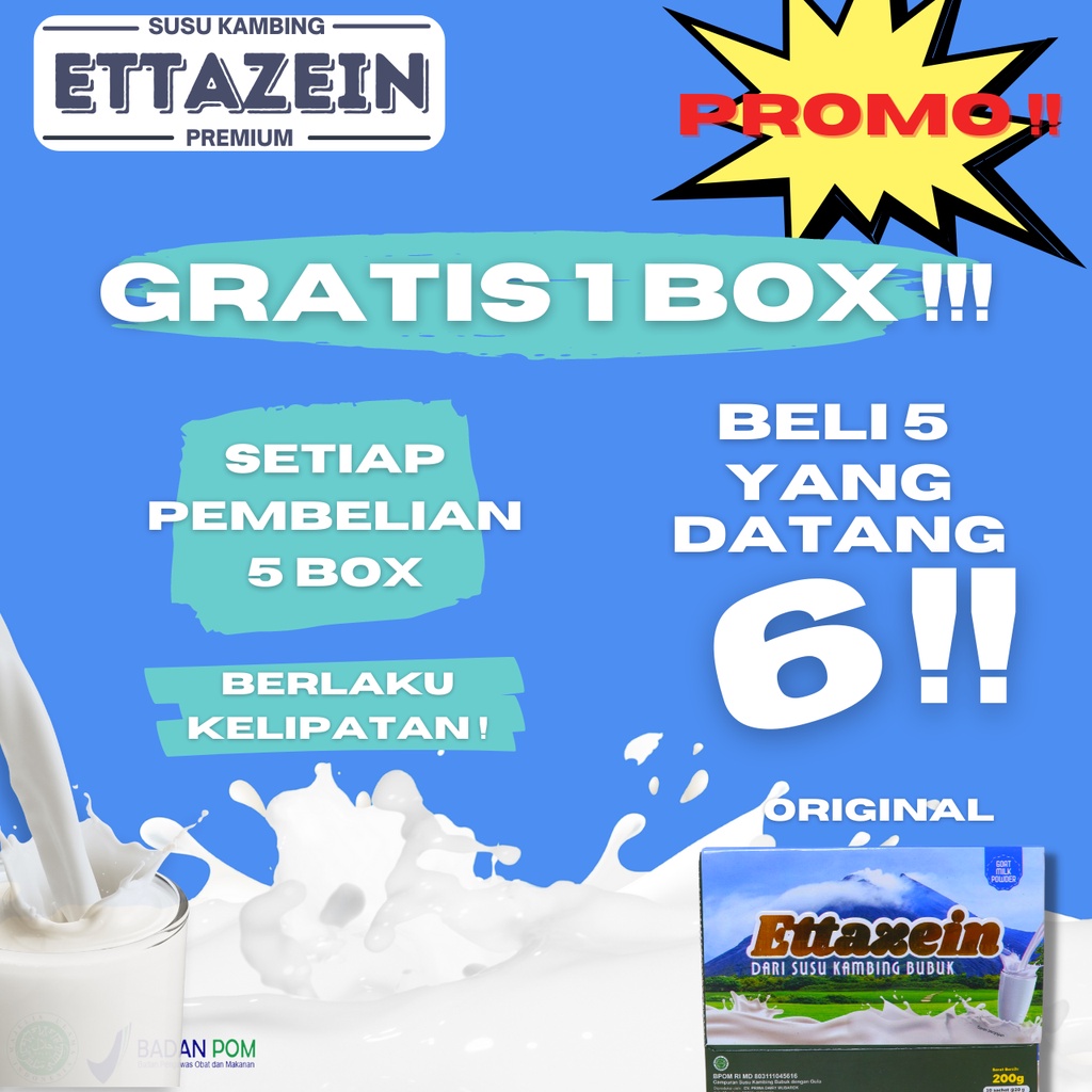 

[ORIGINAL] PROMO !!! BELI 5 GRATIS 1 BOX !!! SUSU KAMBING | SUSU KAMBING ETAWA BUBUK