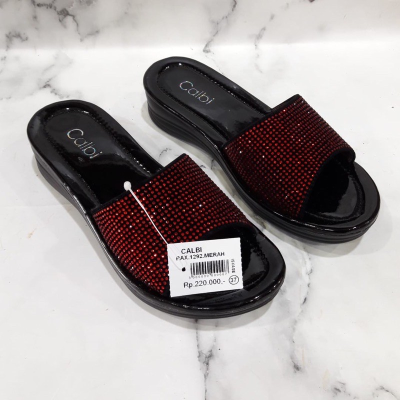 Sandal Calbi Rax 1292 Merah Sandal wanita slop