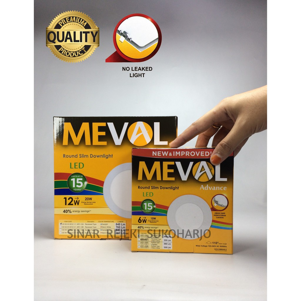 MEVAL 6W Advance Round / Bulat LED Slim Downlight IB / INBOW Putih