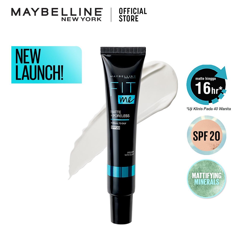 MAYBELLINE Fit Me Matte Poreless SPF20 Primer  Normal to Oily Primer Make Up Base Alas Make Up BPOM (KIM)