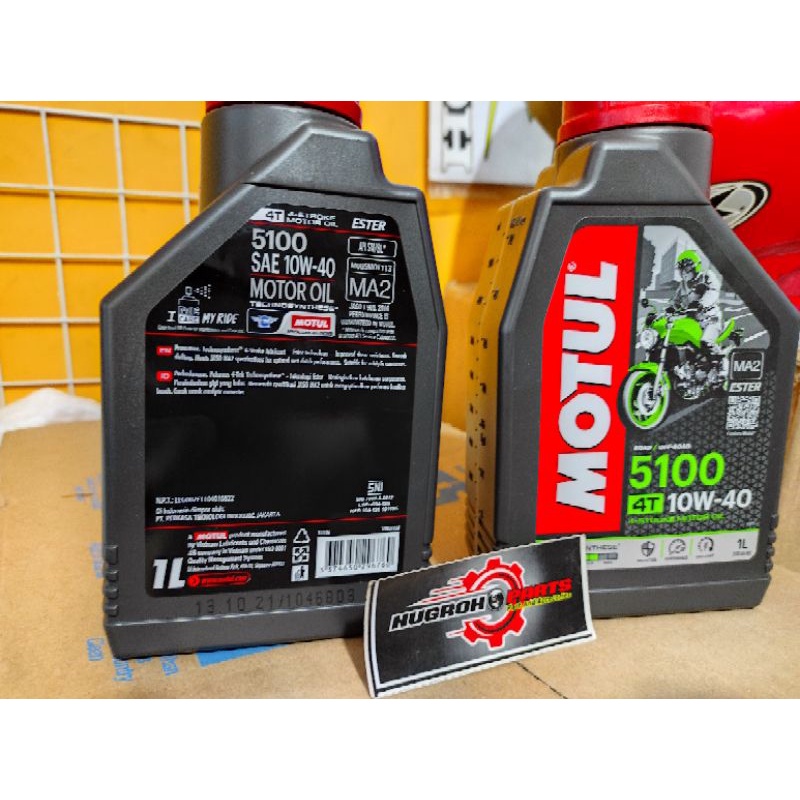 Oli Motul 5100 Ester 10W-40 4T  1 Liter Original Asli