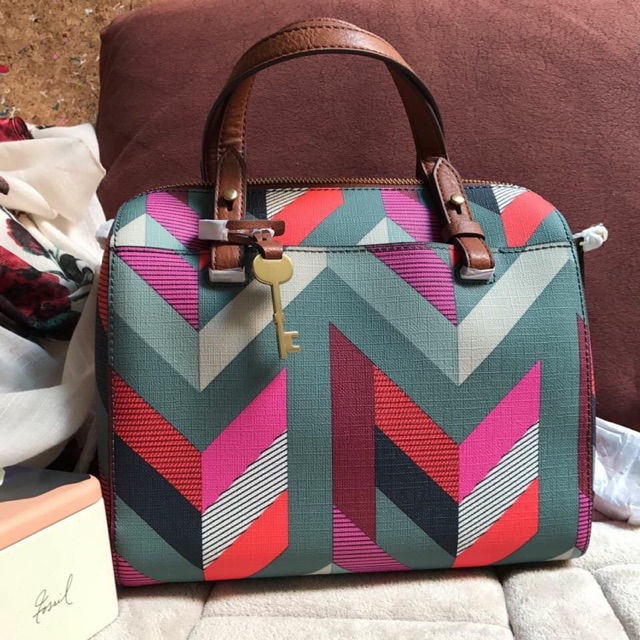 Fossil Rachel satchel Chevron