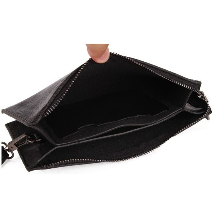 Dompet Kulit Pria Panjang Clutch Handbag Safety Wallet