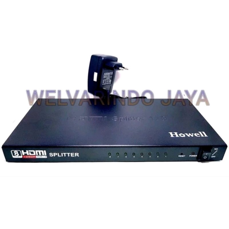 HDMI SPLITTER CABANG 8 PORT MERK HOWELL VERSI 1.4