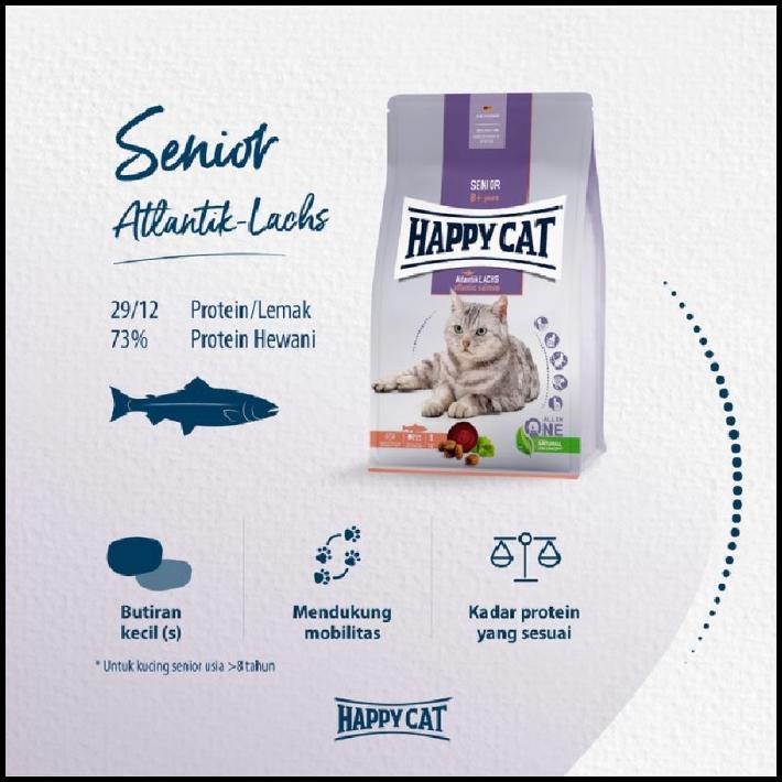 Happy Cat Senior Atlantic Salmon 4 Kg - Makanan Kucing +8Th