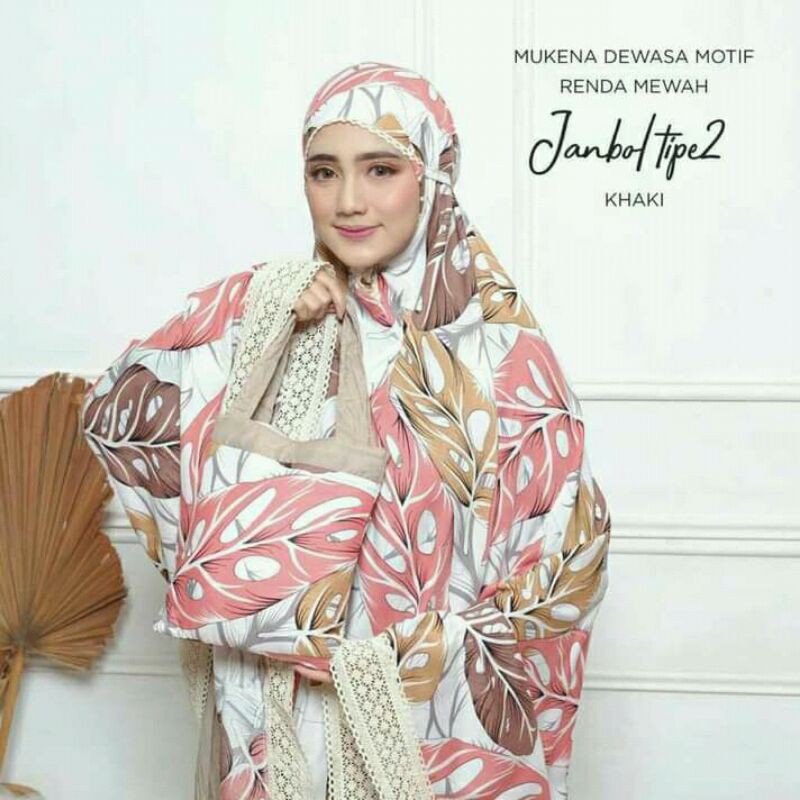 MUKENA motif DAUN JANDA BOLONG