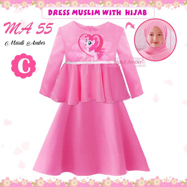 Dress Anak Muslim with Hijab Mardi Amber MA 55 C,E,H