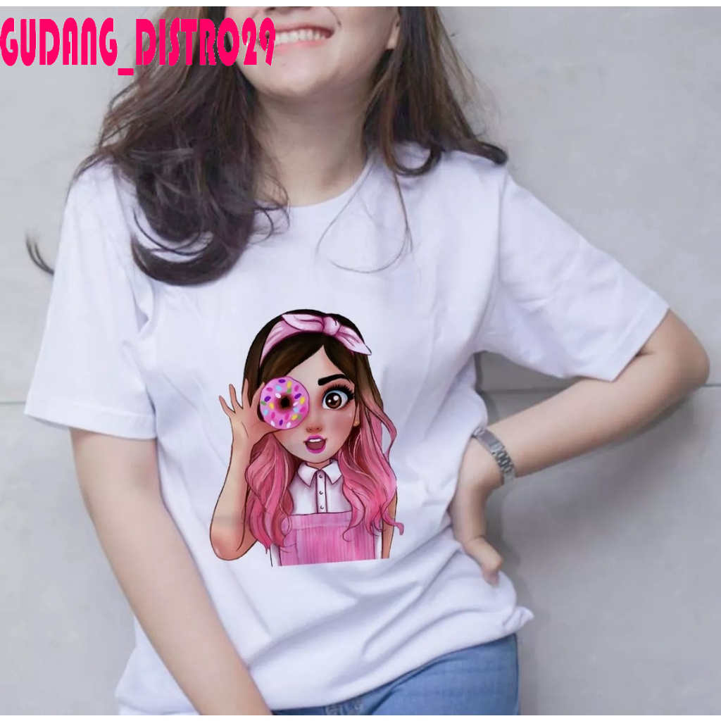 Kaos DISTRO Murah / T-shirt pria / Kaos pria / Kaos CWE DONAT / T-shirt casual / T-shirt motif / Kao