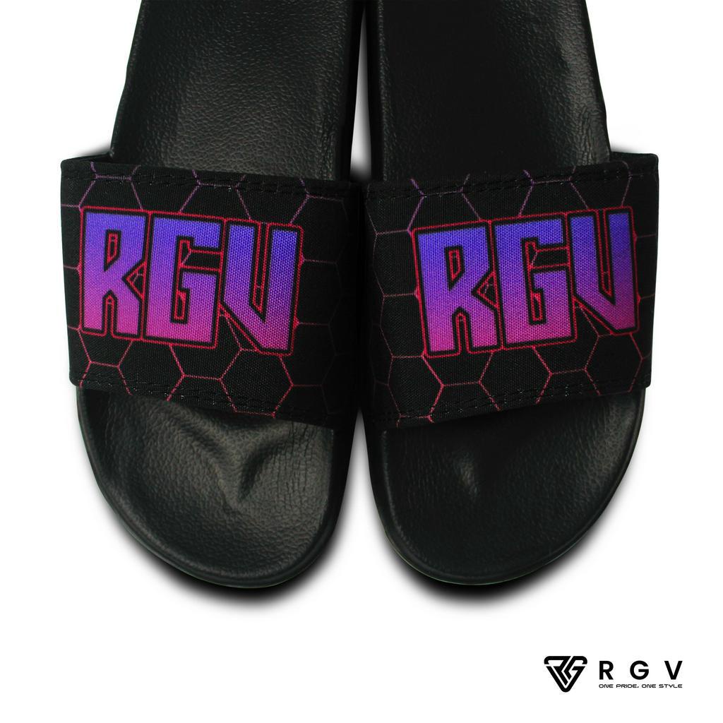 RGV - SANDAL PRIA DAN WANITA SLIDE SLIP ON SENDAL ANTI LICIN RINGAN SELOP HEXAGON PURPLE