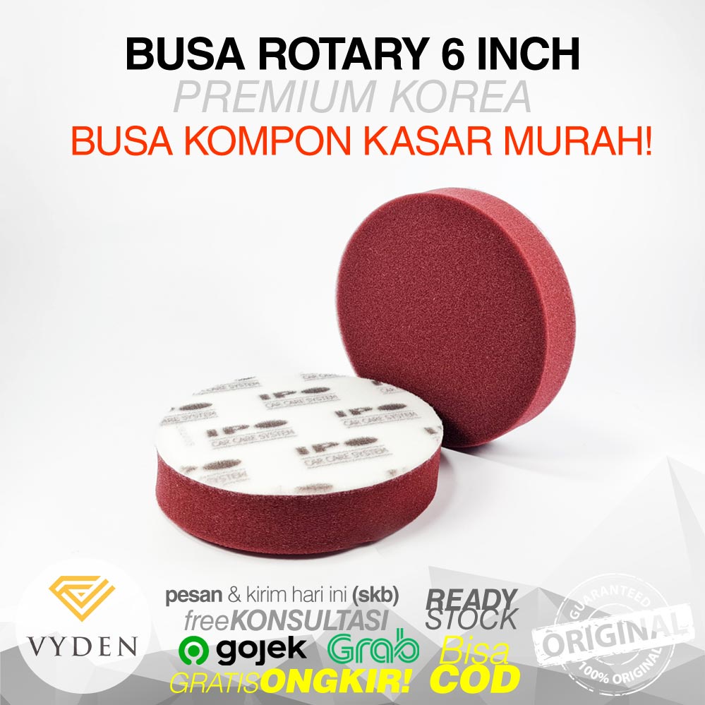 IPO Maroon Compounding Pad 6 inch Flat Busa Poles Kompon Kasar Mobil MURAH