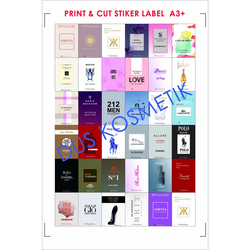 

STIKER LABEL Print & Cutting A3+ Vynil glossy / Mate / doff / transparant