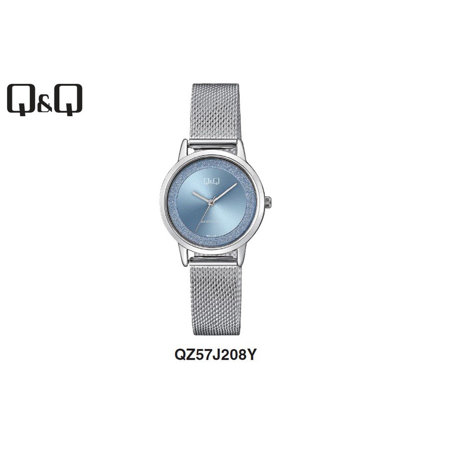 Jam Tangan Wanita Stylist Casual Business Rantai Stainless Steel Analog Original Q&amp;Q QnQ QQ QZ57 QZ57J Series