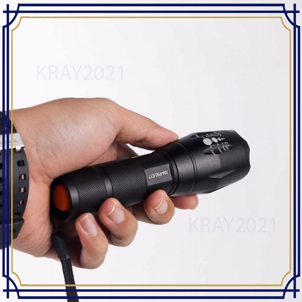 TaffLED Paket Senter LED Flashlight Cree XM-P50+Baterai+Charger-E17