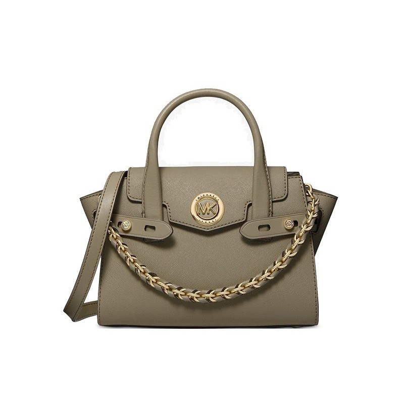 MICHAEL KORS MK CARMEN SMALL BELTED SATCHEL ARMY CARINE