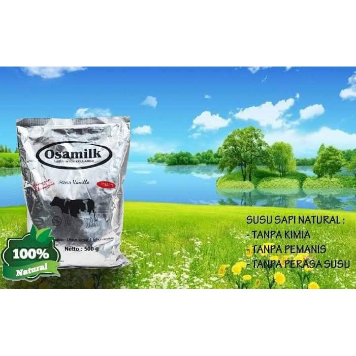 (PROMO) ORIGINAL 100% Osamilk Susu Sapi Organik Bubuk Murni 500gr Penggemuk Badan - Vanilla Coklat