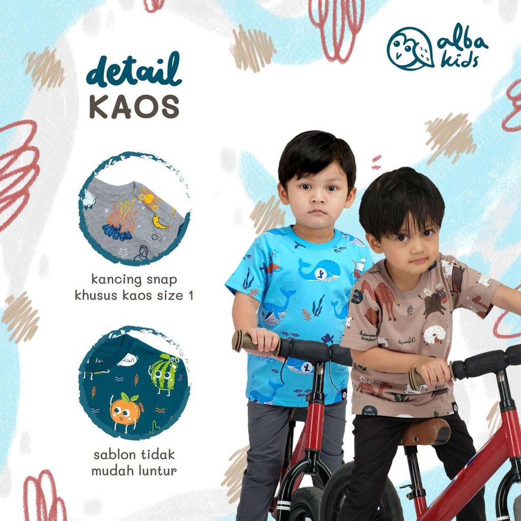 Kaos anak laki-laki Albakids - Baju kaos anak balita alba kids