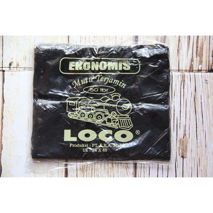 Kantong Plastik Kresek HItam Loco Ekonomis 35 x 55 (50 lbr)
