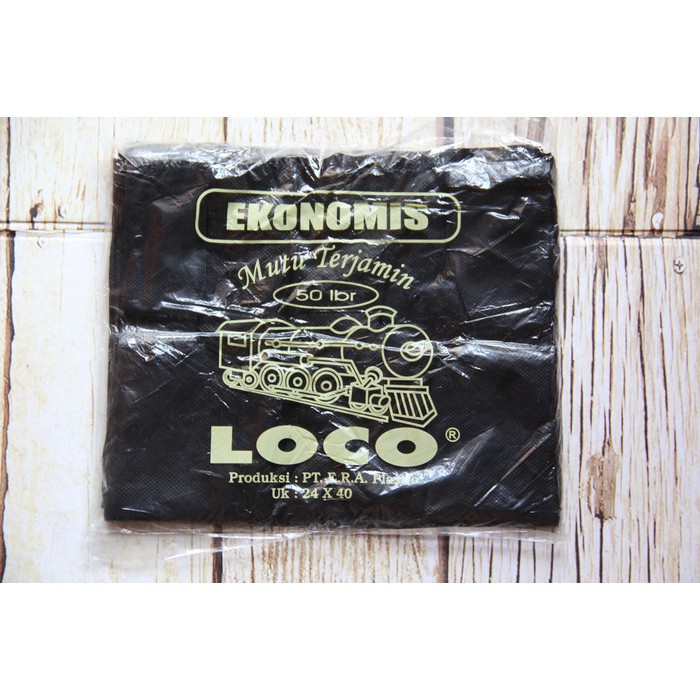 Kantong Plastik Kresek HItam Loco Ekonomis 35 x 55 (50 lbr)