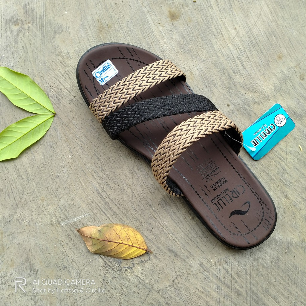 Ifa Series Ori Cirellie Turki Sandal Selop Wanita 37-40 Best Style 3Y You Young Yes-B3-Ifa Krem Hitam