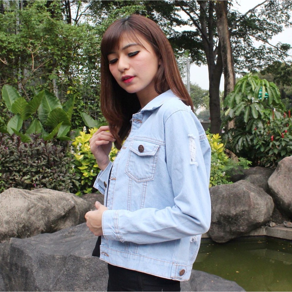 SALE!! VANILLESHOP - Jaket ripped jeans Ges