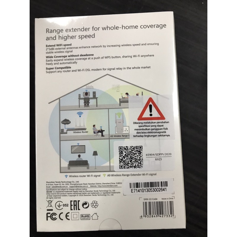 Tenda A9 Wireless N300 Universal Range Extender Repeater