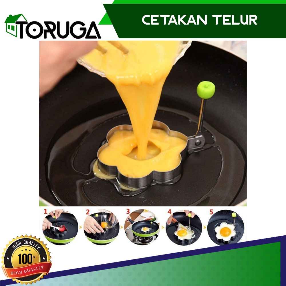 Cetakan Telur Stainless Steel Bentuk Egg Mold Goreng Kukus Bento Panggang