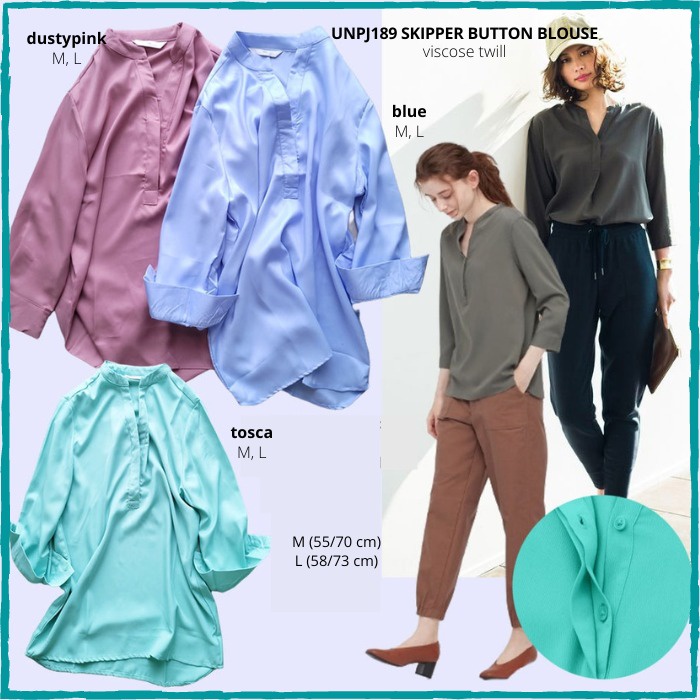 Blouse Branded Wanita - UNPJ189 SKIPPER BUTTON BLOUSE