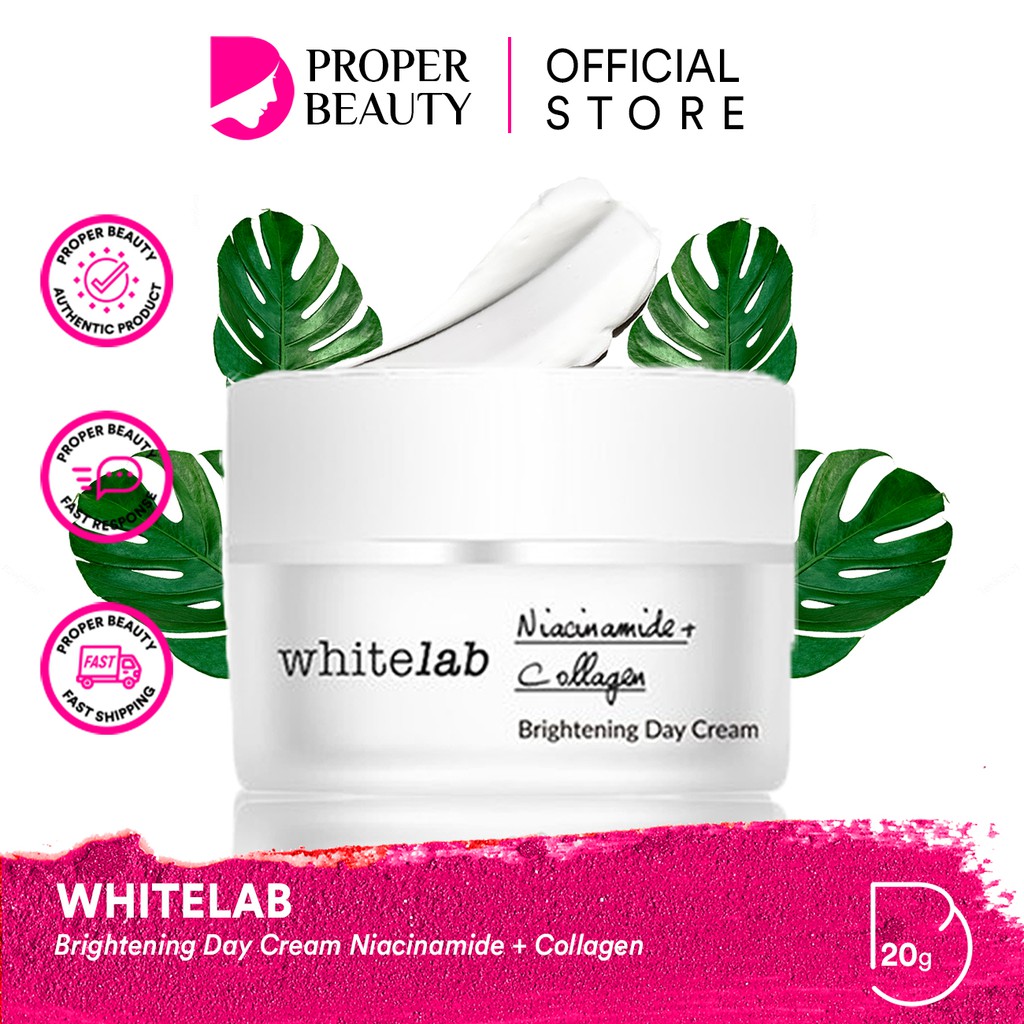 WHITELAB Brightening Day Cream Indonesia / Facial Wash Hydrating Essence Toner Serum Ampoule Night Underarm Eye Sunscreen Clay Mask Masker Gel Body Soap / Face Acne Mugwort Heartleaf Niacinamide Peeling Calming Paket Wajah Lengkap Set Sabun Krim Pelembab